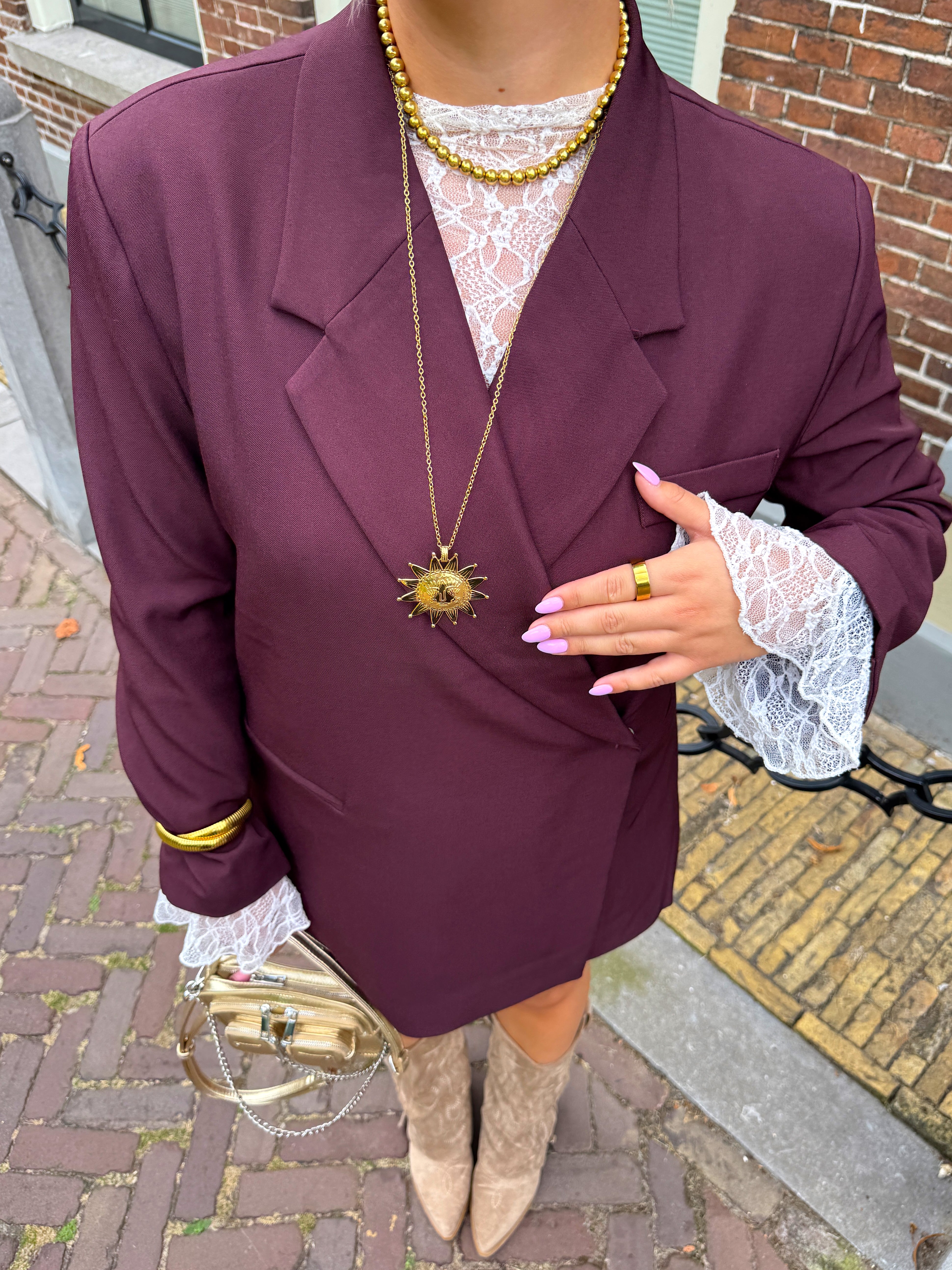 Boxy Oversized Blazer | Bordeaux