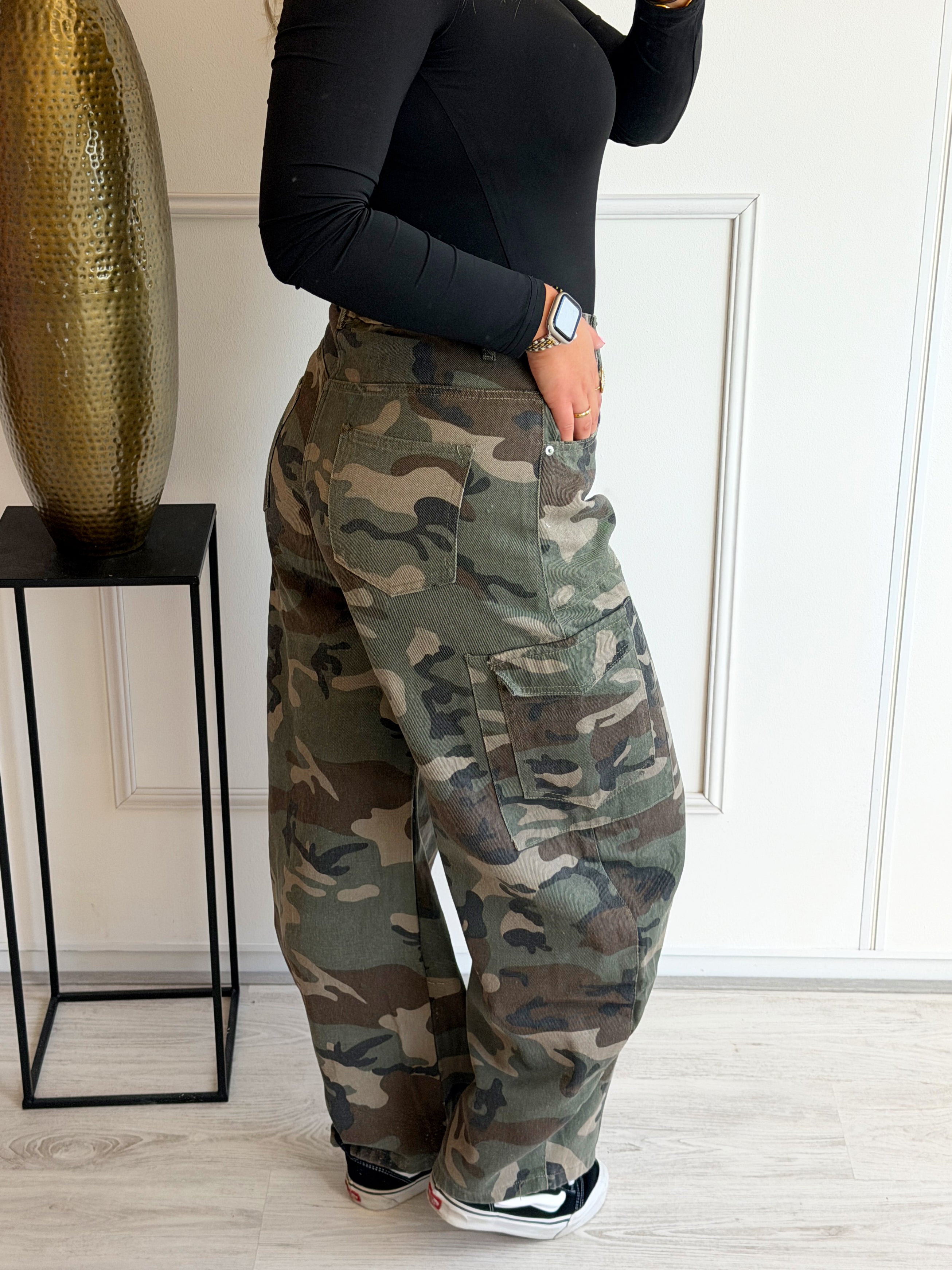 Camo Cargo Jeans | Kaki