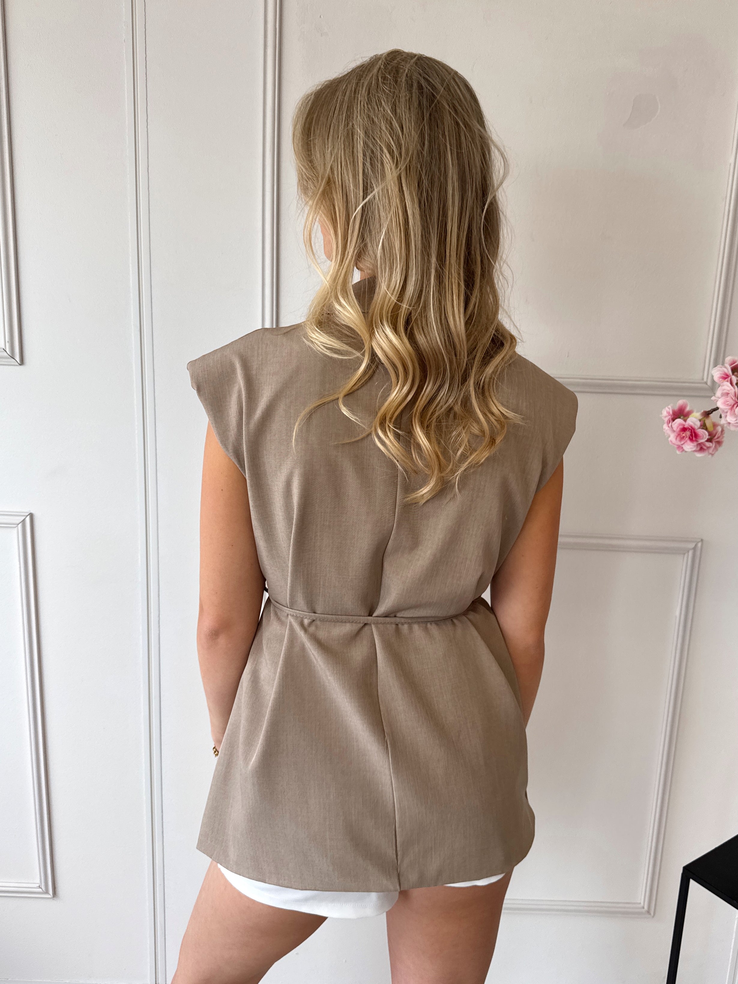 Overslag Gilet | Beige
