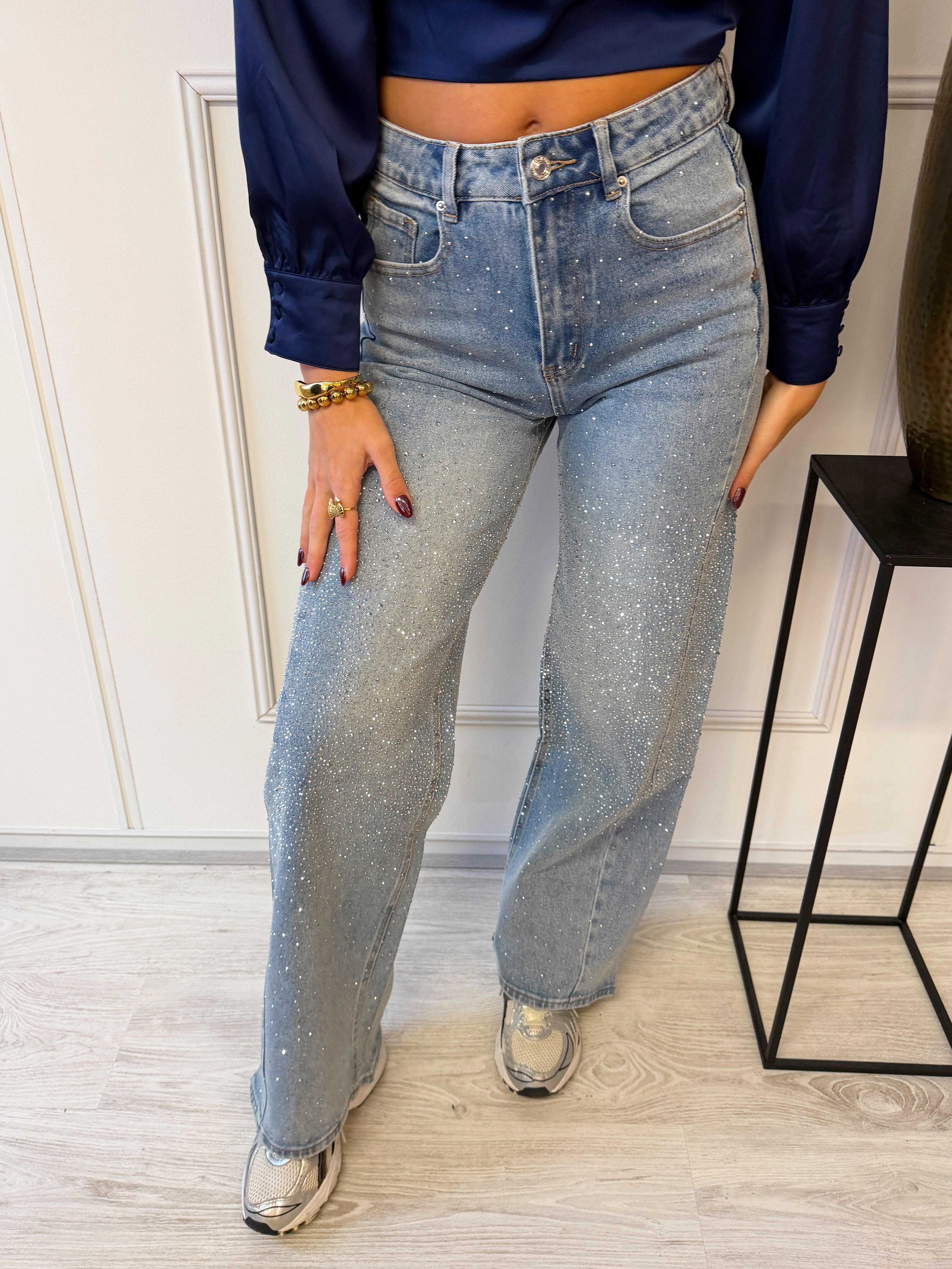 Limited Glitter Jeans | Blauw