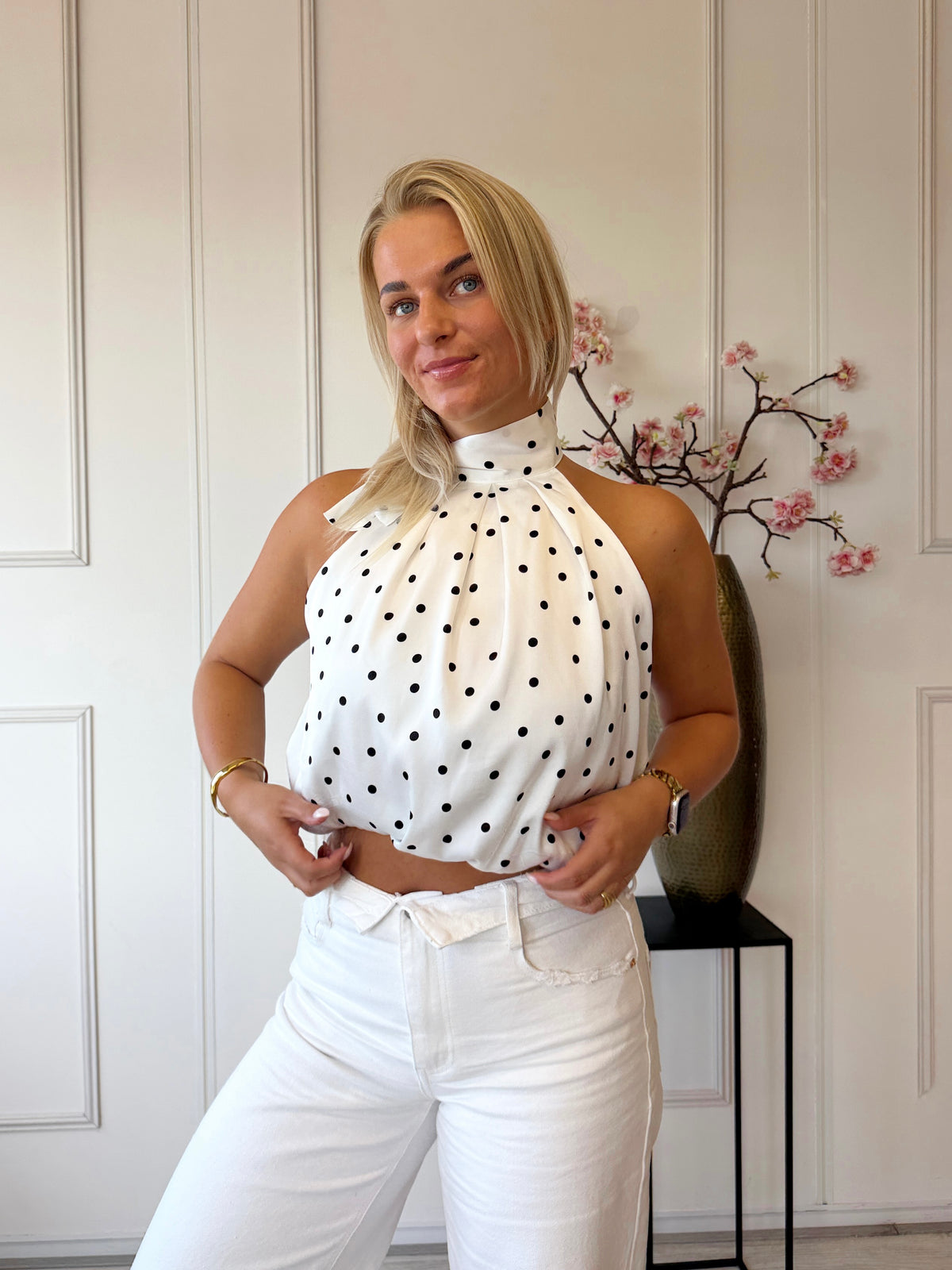 Dots Halter Top | Wit