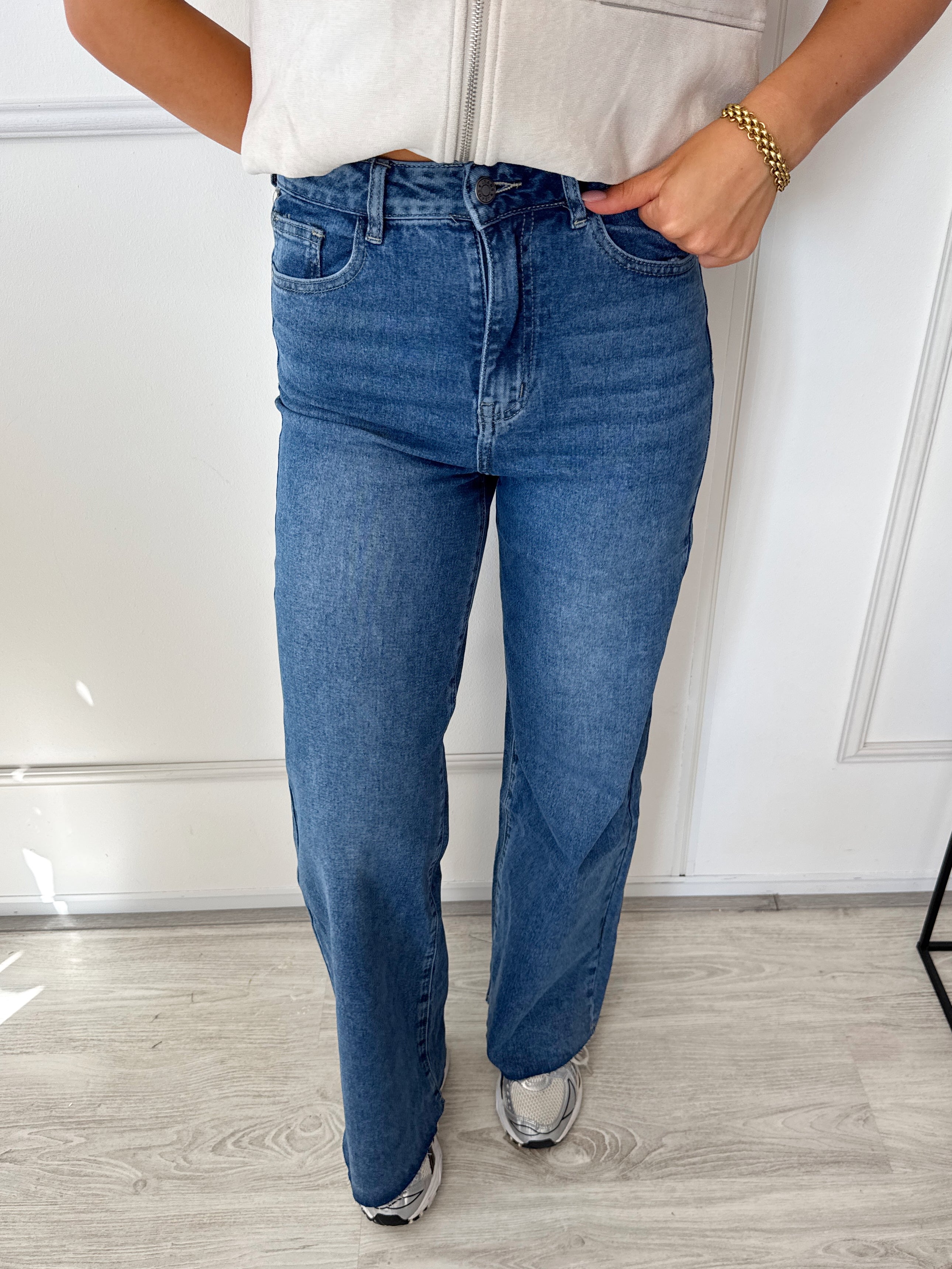Jaisy Wide Leg Jeans | Blauw