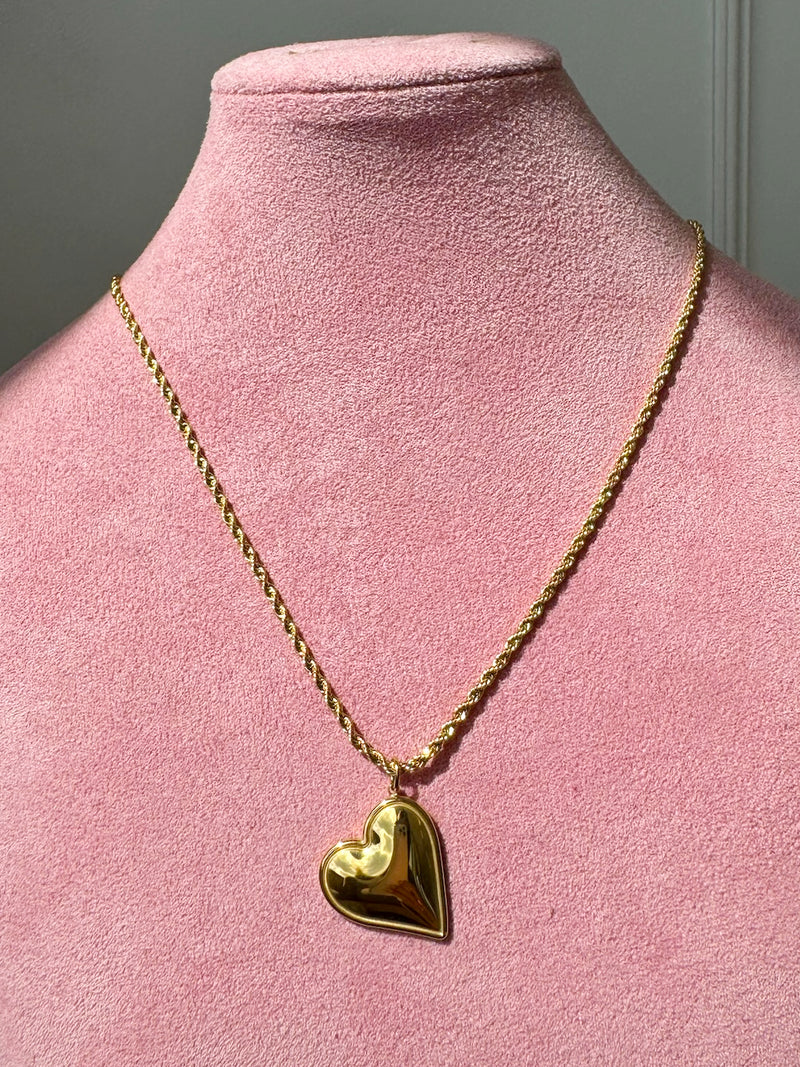 Grote hartjes ketting | Goud