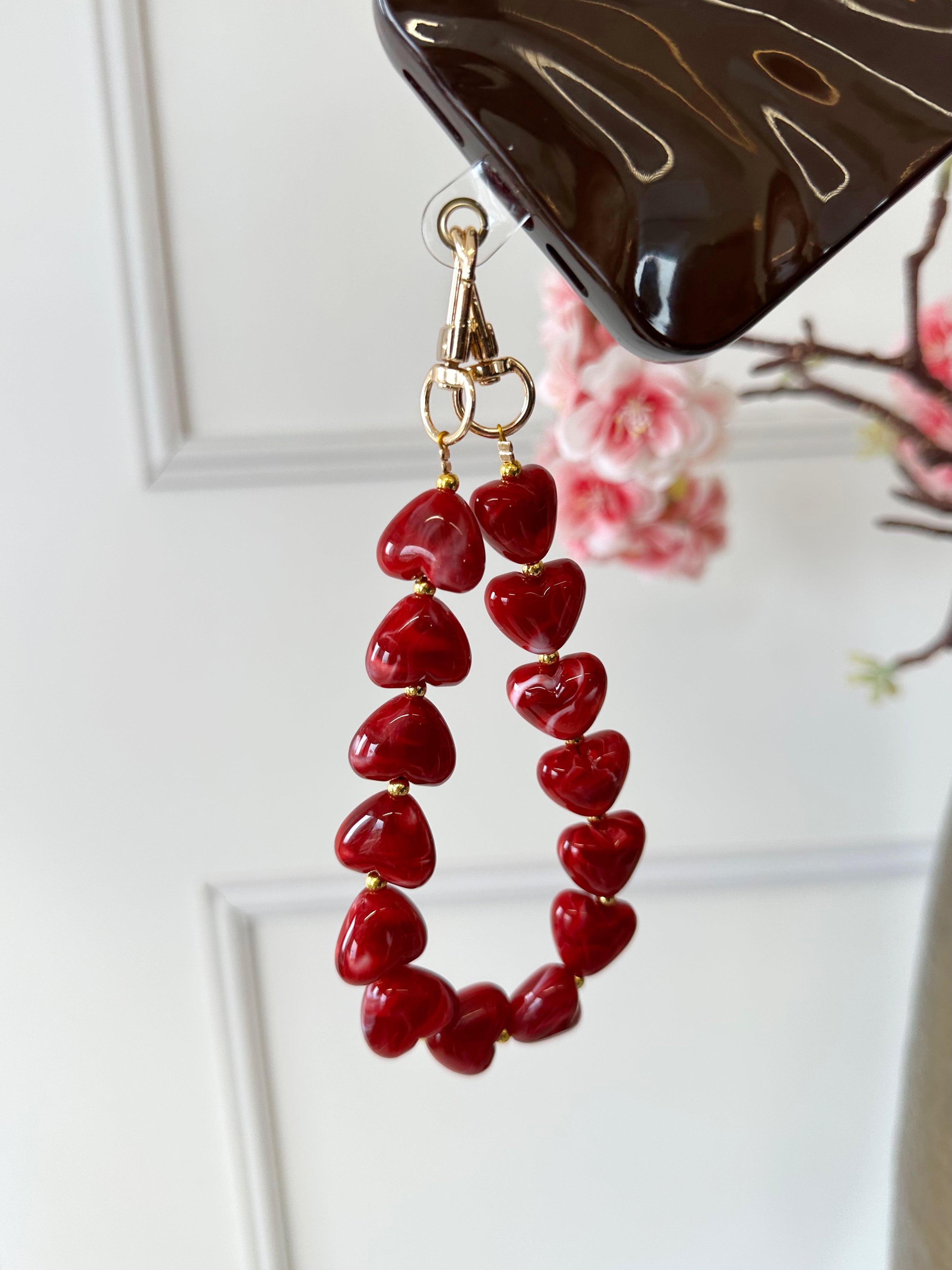 Bubble Hartjes Telefoon koord | Rood