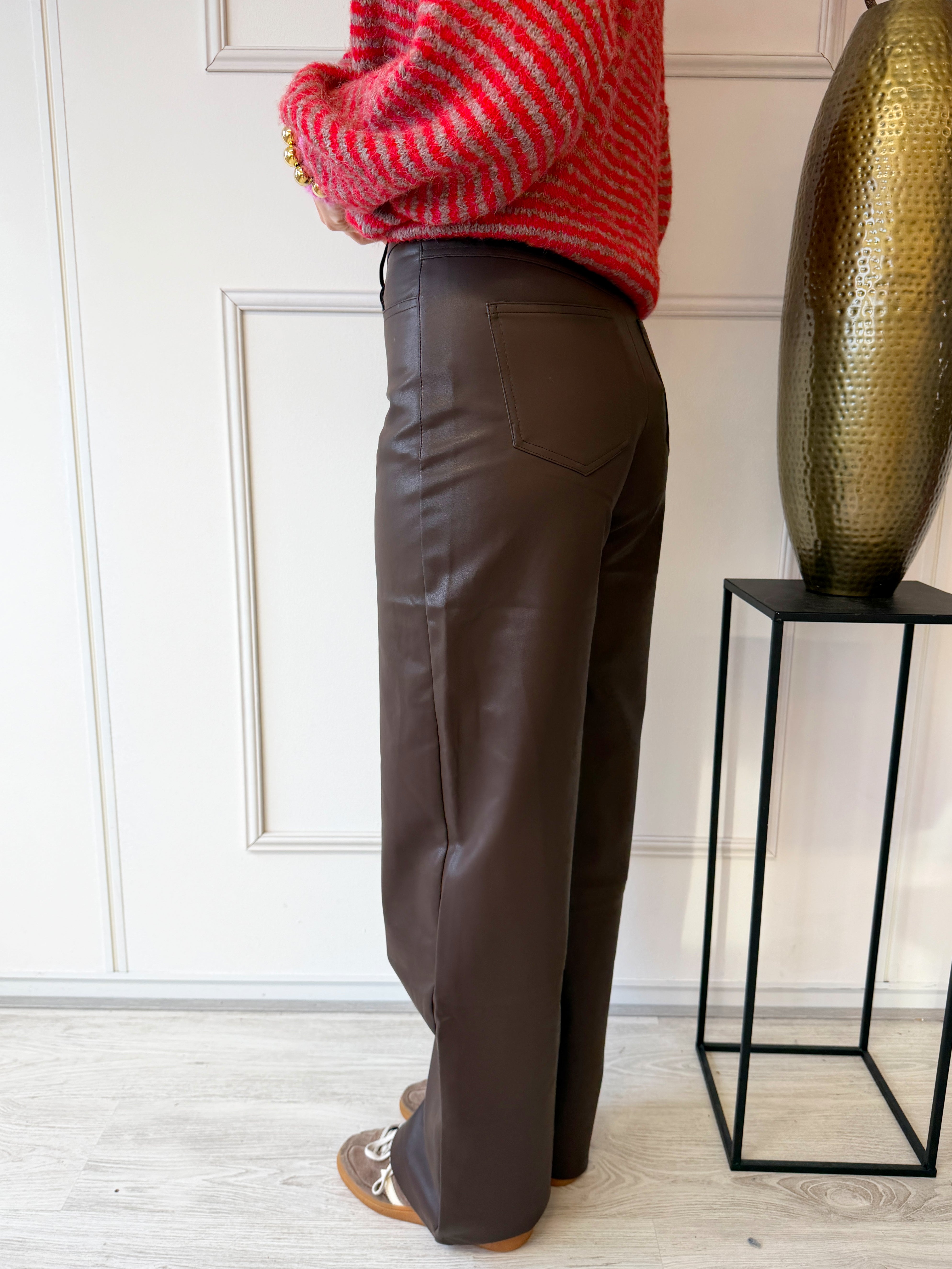 Coated Broek | Bruin