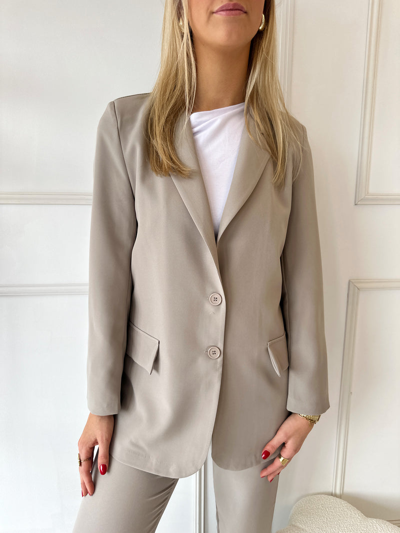 Tess Blazer | Light Taupe