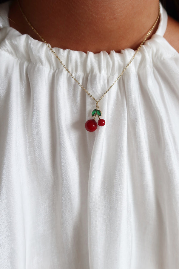 Kers Ketting | Goud - Rood