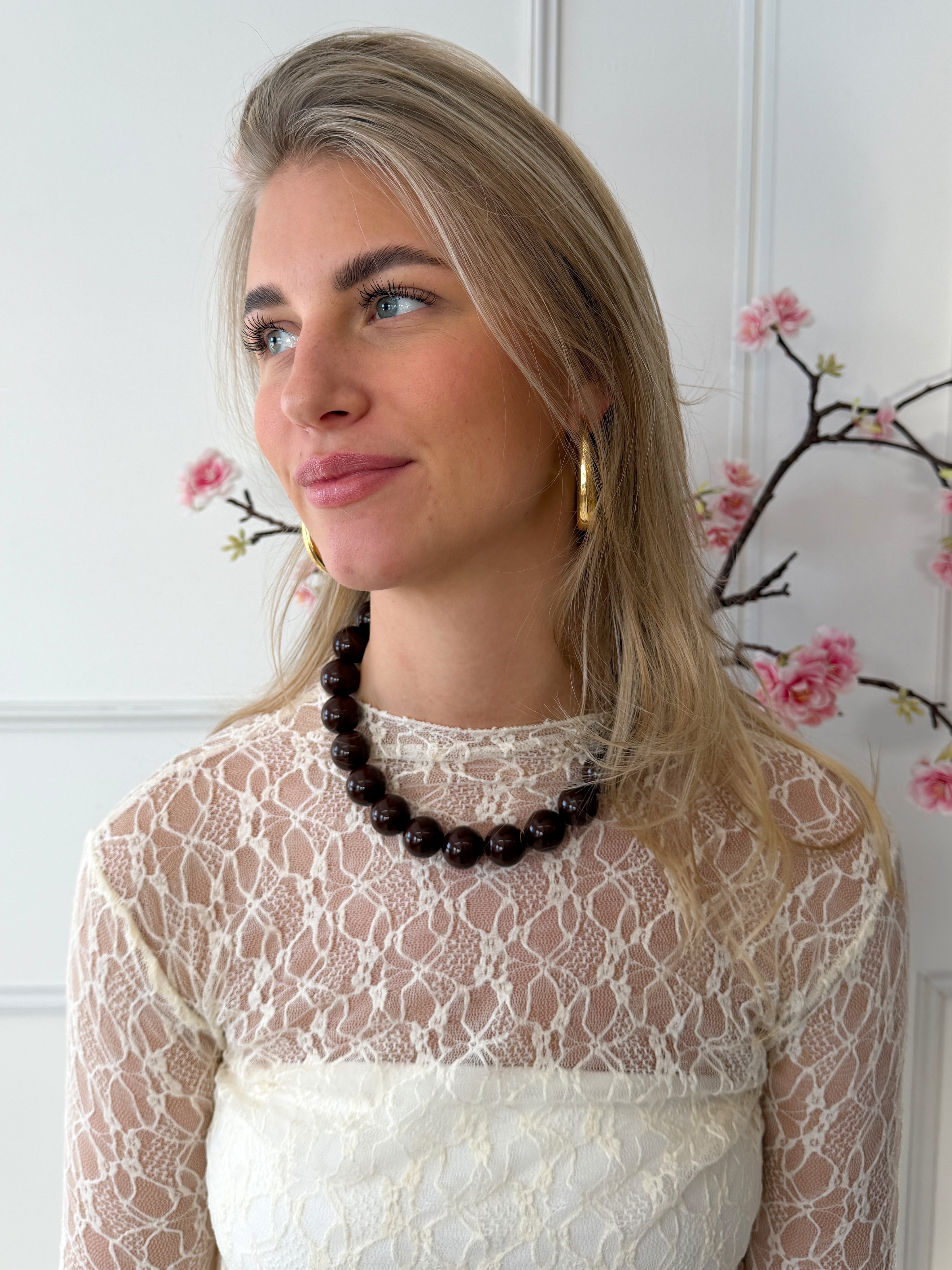 Grote Kralen Ketting | Bruin