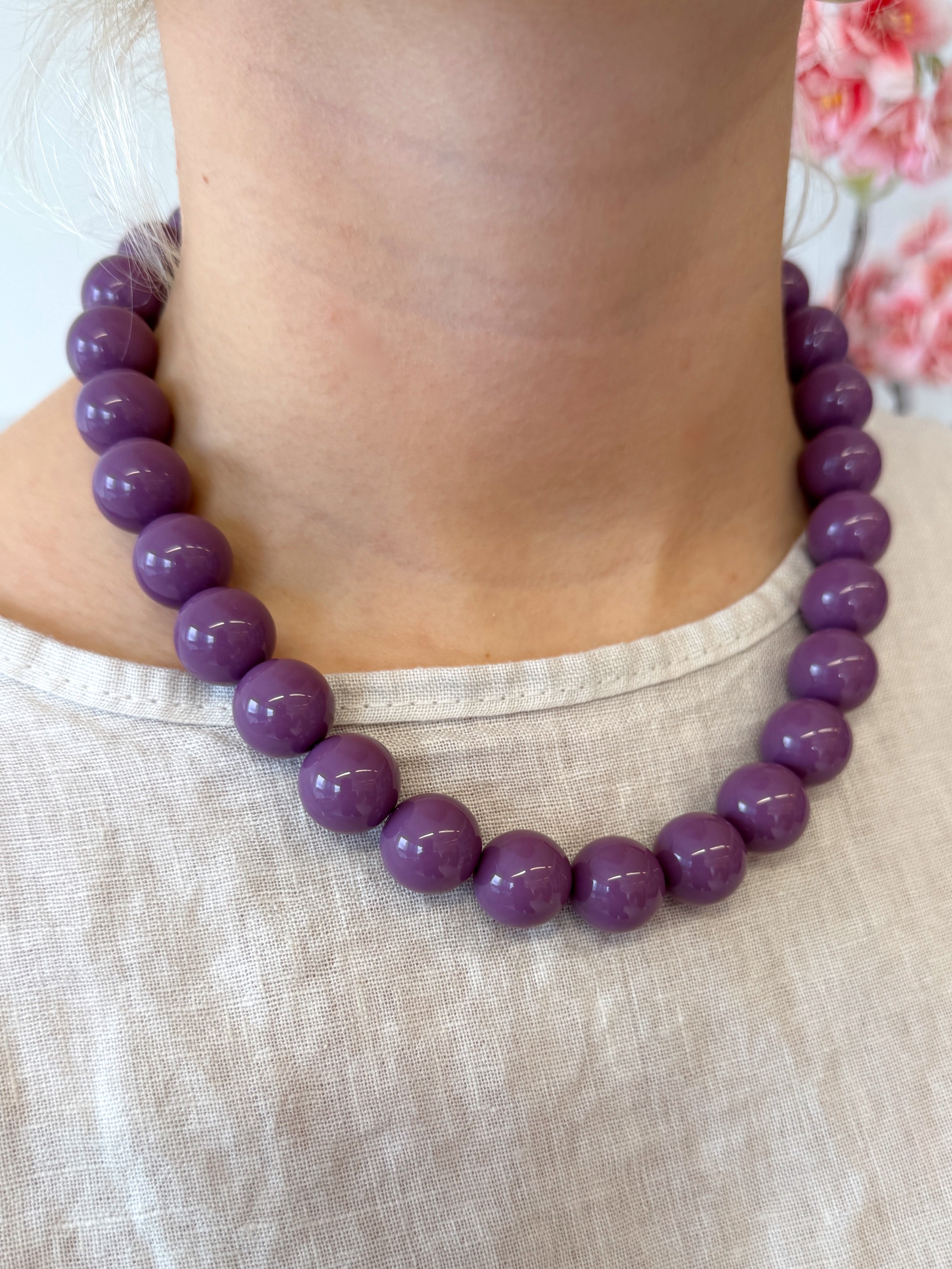 Grote Kralen Ketting | Paars