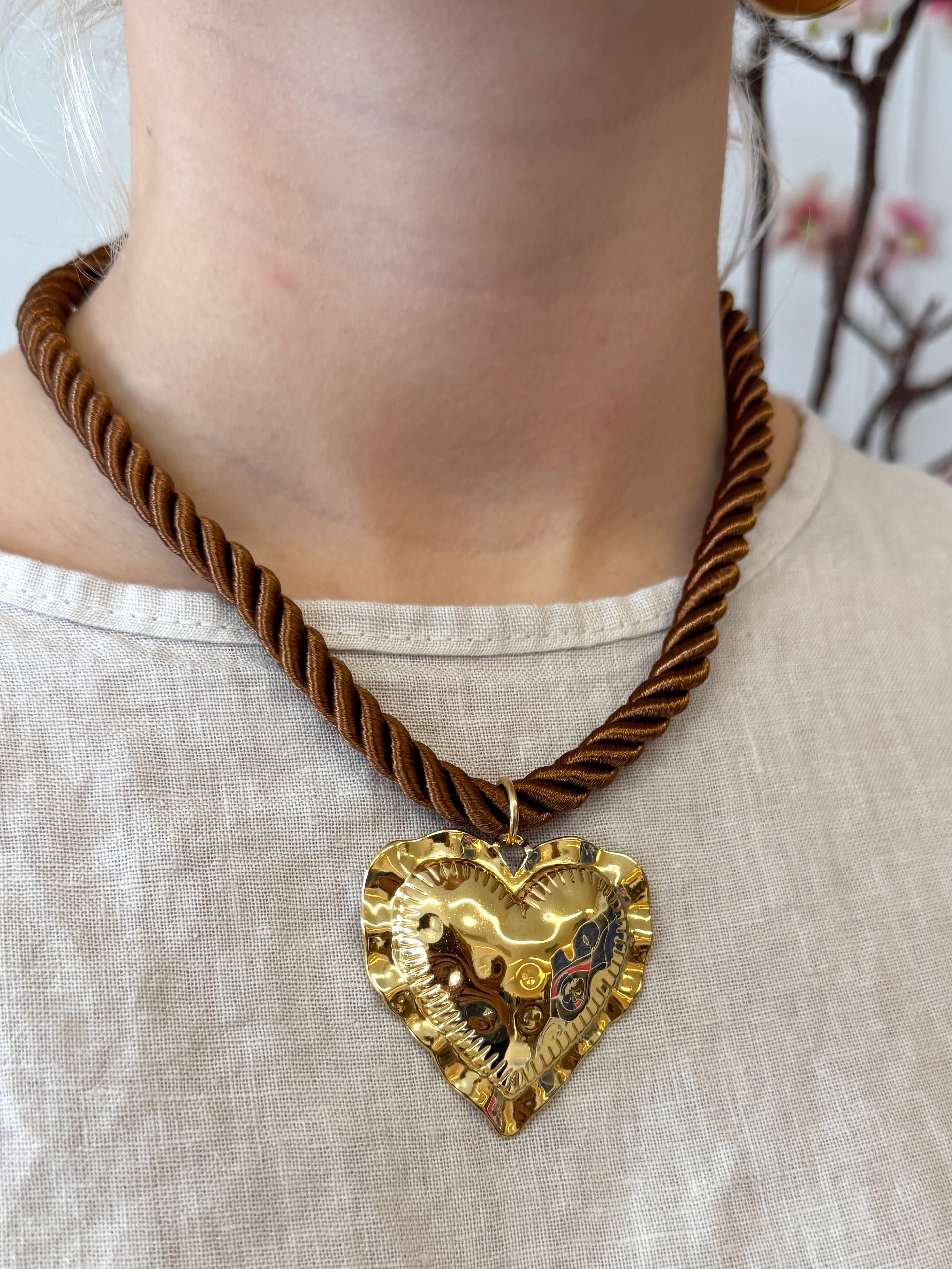 Hart Hanger Ketting | Bruin