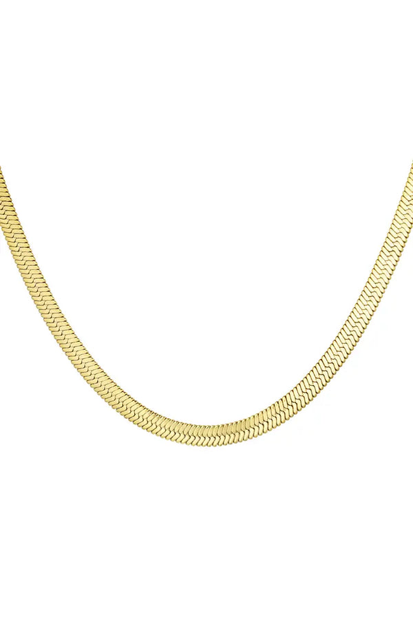 Ketting plat gevlochten | Goud