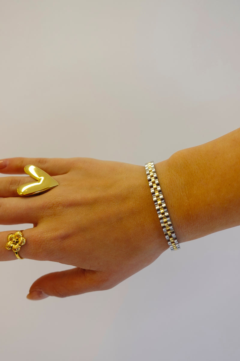 Schakel Inspired Armband | Goud - Zilver