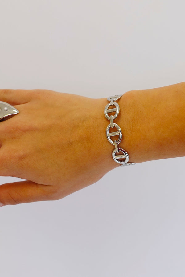 Double D Chain Armband | Zilver