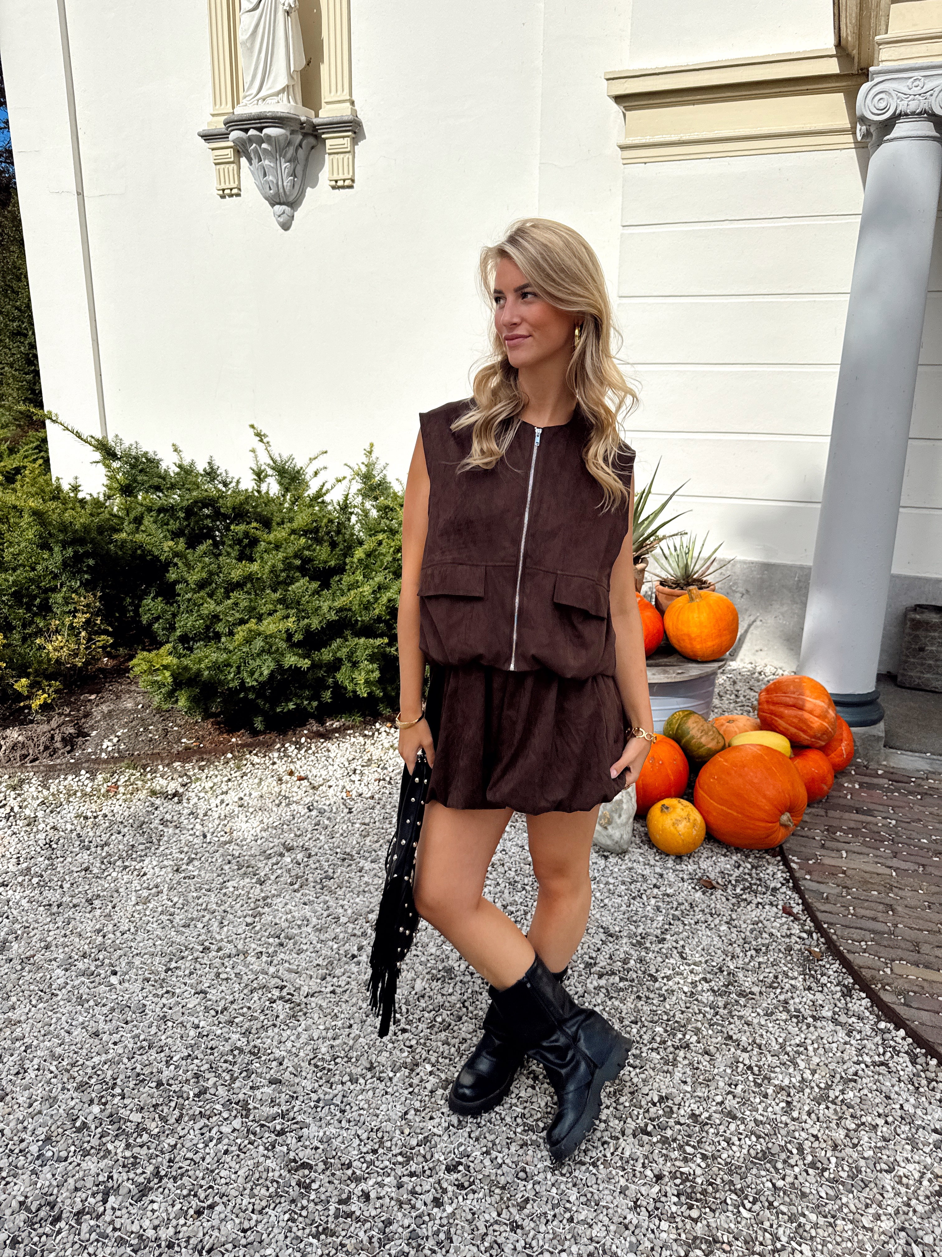 Isla Suede vest | Bruin