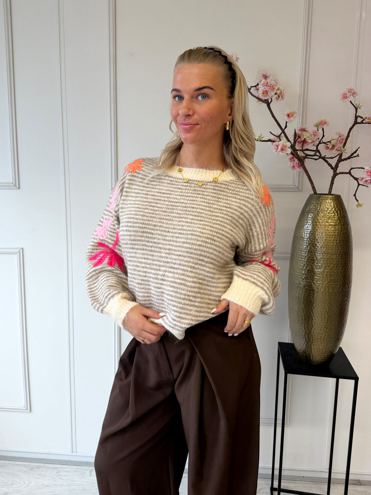 Daisy Palm Trui | Beige