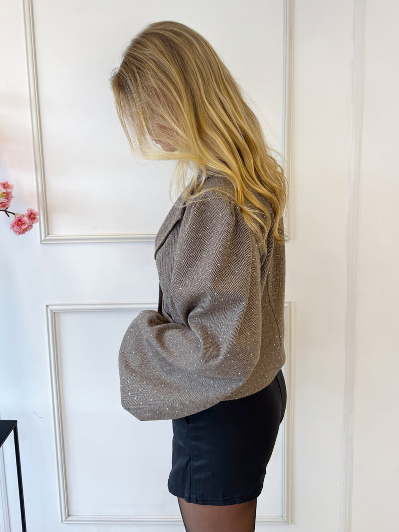 Diamantjes Kelsy Blazer | Taupe