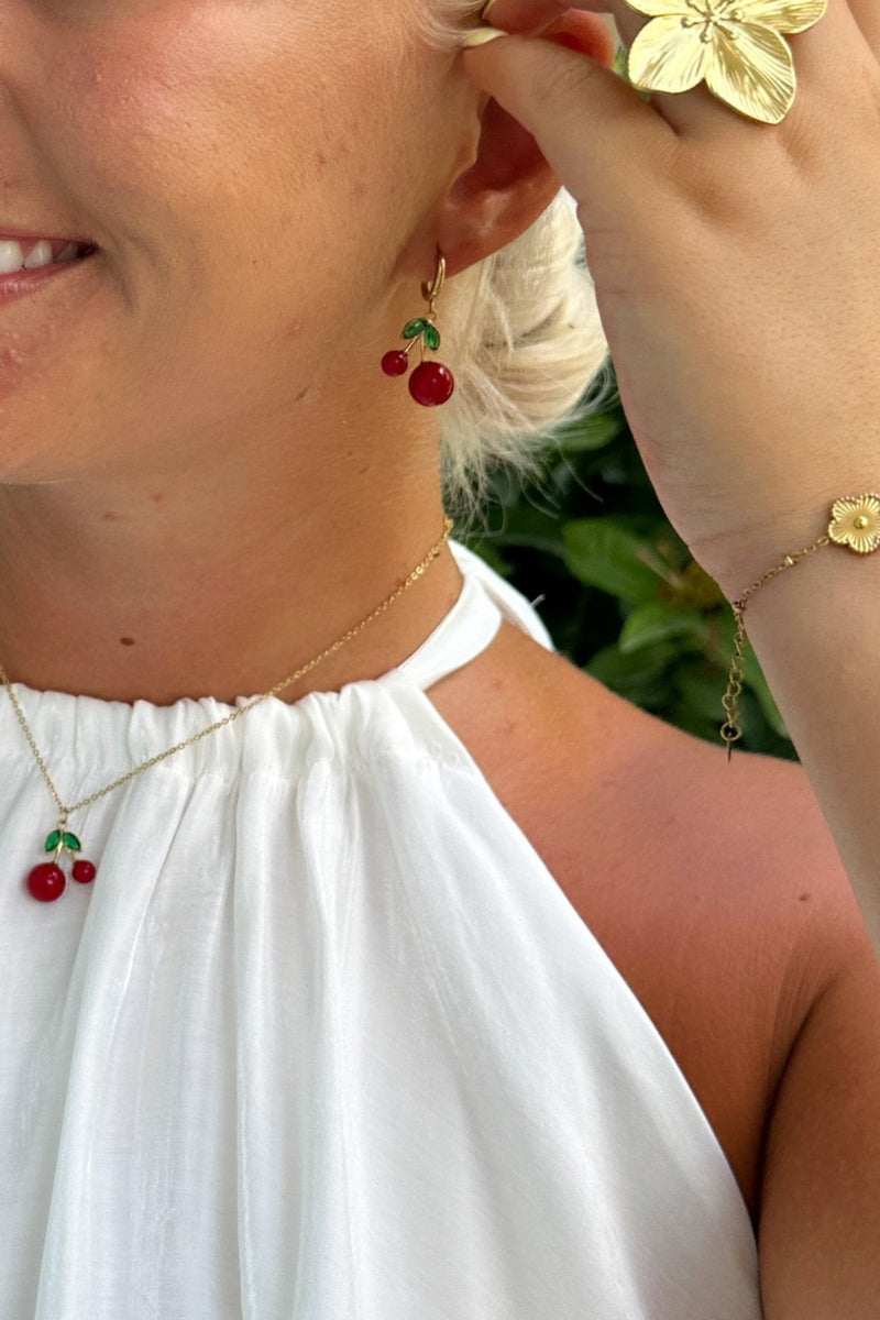 Kers Ketting | Goud - Rood