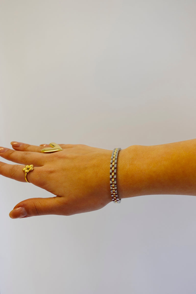 Schakel Inspired Armband | Goud - Zilver