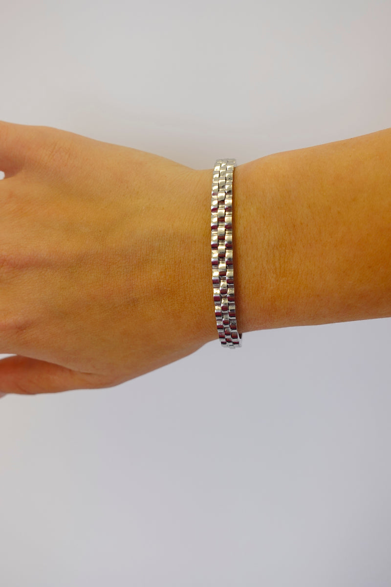 Schakel Inspired Armband | Zilver