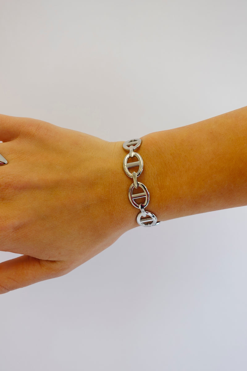 Double D Chain Armband | Zilver