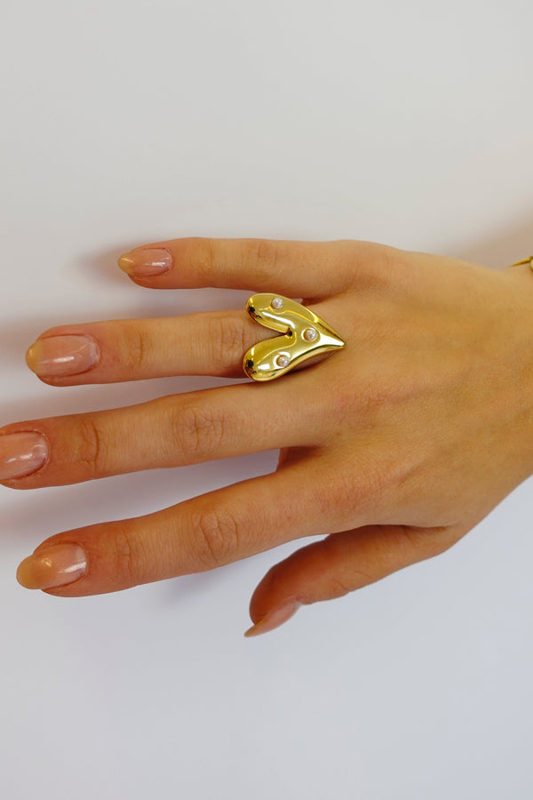 Parel Hartjes Ring | Goud