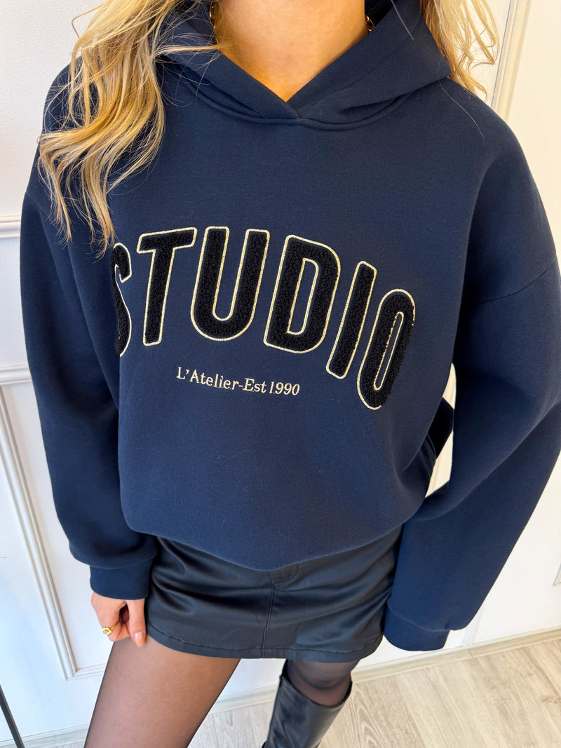 Studio Hoodie | Navy Blauw