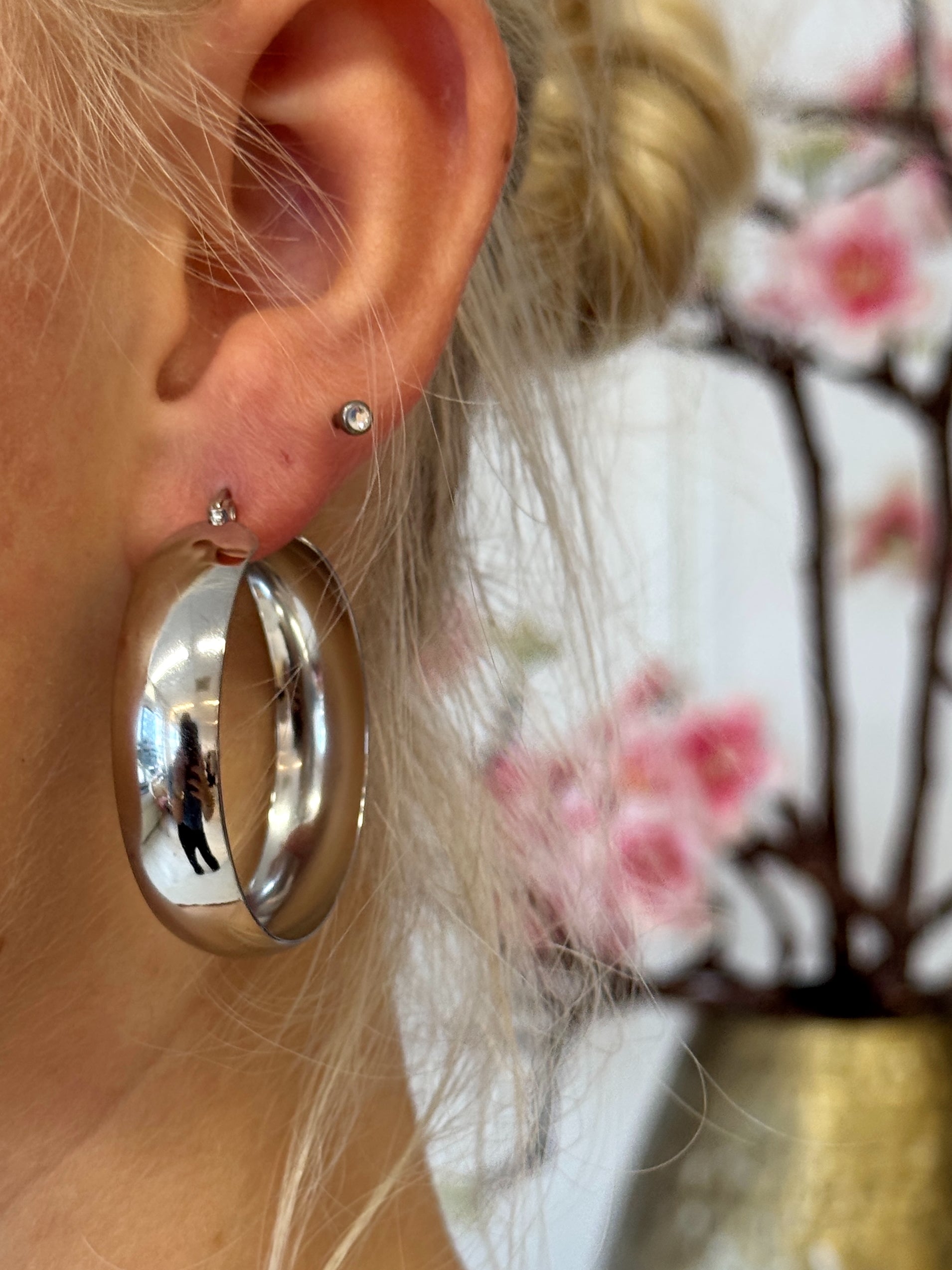 Chique Hoop Oorbellen | Zilver