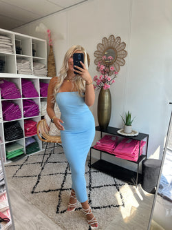 Off the shoulder jurk | Blauw