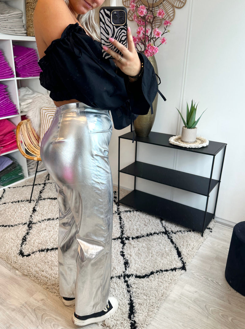 Metallic Pants | Zilver