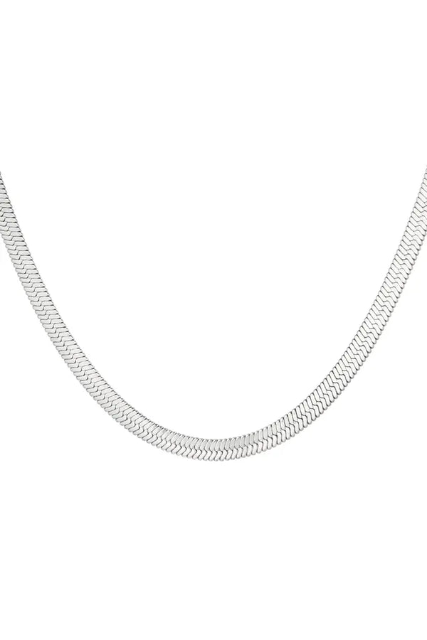 Ketting plat gevlochten | Zilver