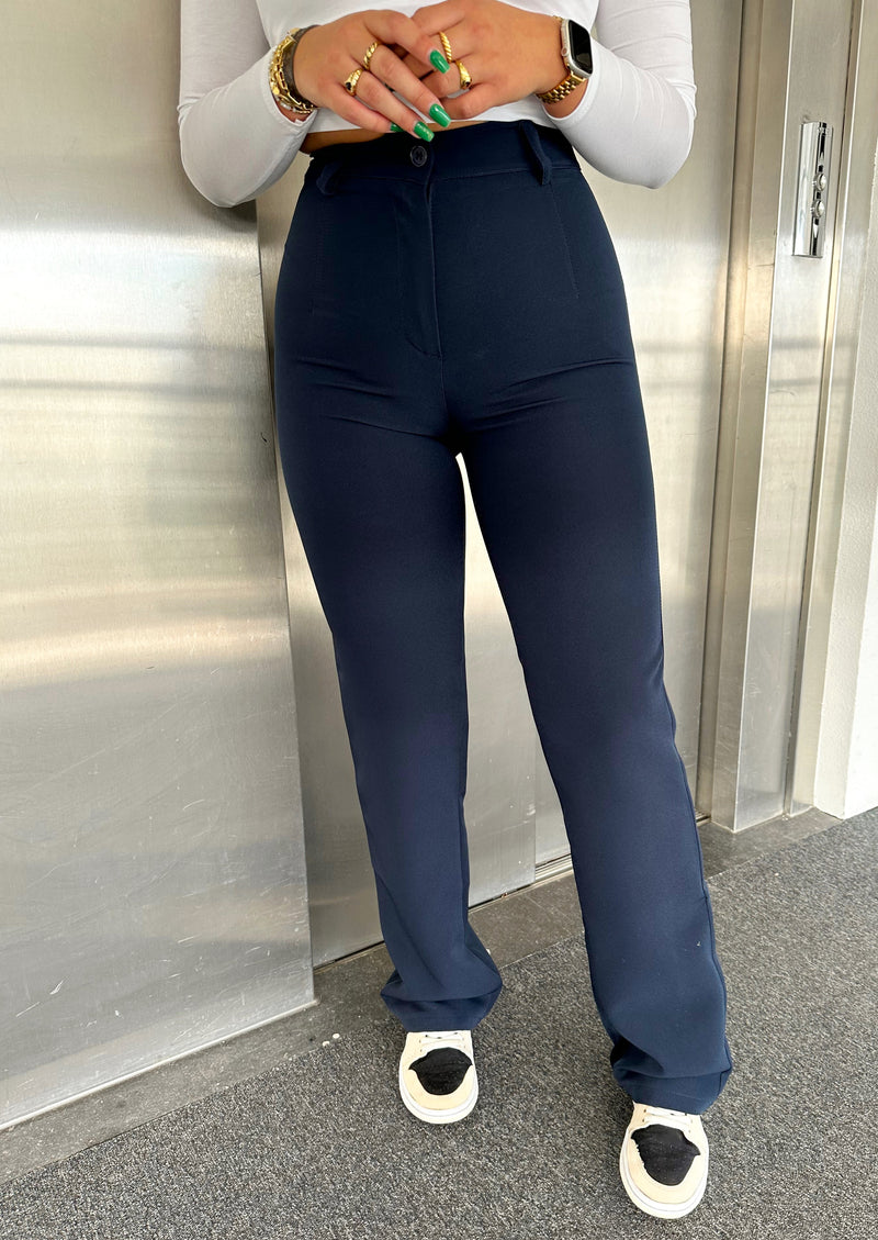Tess Pantalon | Navy Blauw