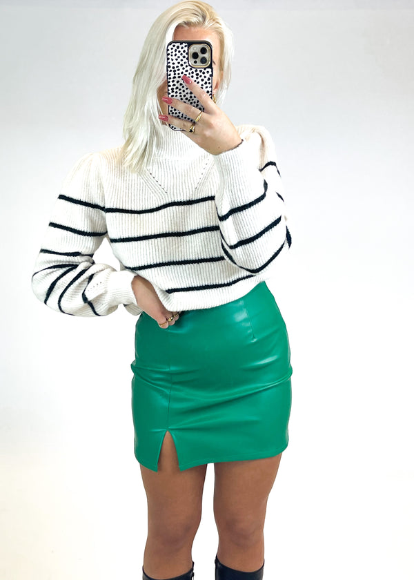 Leather Mini Skirt | Groen